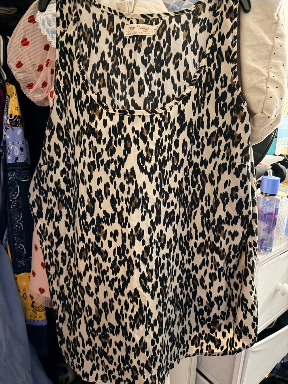 Faded Glory Beige and Black Leopard Print Camisole